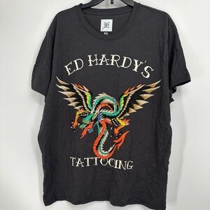 Ed Hardy Tattooing Studded Dragon T Shirt Size Mens XL NWOT